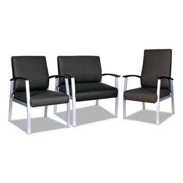Alera® Alera Metalounge Series Bariatric Guest Chair, 30.51" X 26.96" X 33.46", Black Seat-back, Silver Base freeshipping - TVN Wholesale